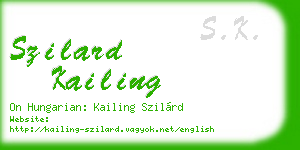 szilard kailing business card